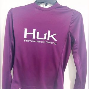 dark purple huk fishing long sleeve shirt